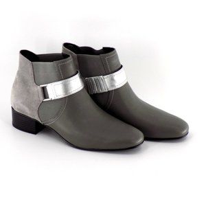 LOGO by Lori Goldstein Silver and Gray Ankle Boots